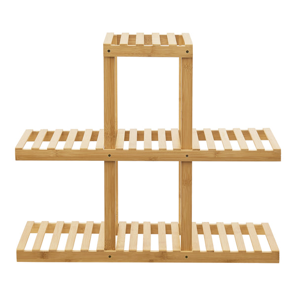 Scaffale Portapiante 'Halsua' a 3 Ripiani - Organizzatore Domestico Multiuso in Bambù [en.casa] 