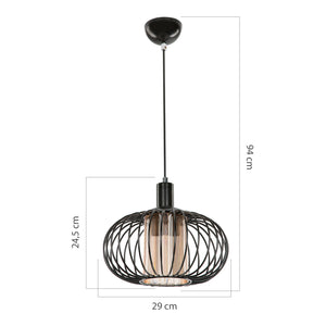 Lampada a sospensione Batley 24,5 x 29 cm 1 fiamma Nero [lux.pro]