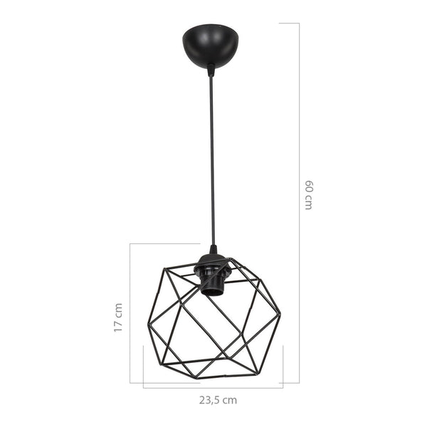 Lampada a sospensione Brentwood E27 Metallo Nero [lux.pro]