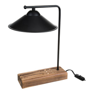 Lampada da tavolo Folkestone E27 Legno massiccio Metallo Nero / Legno [lux.pro]