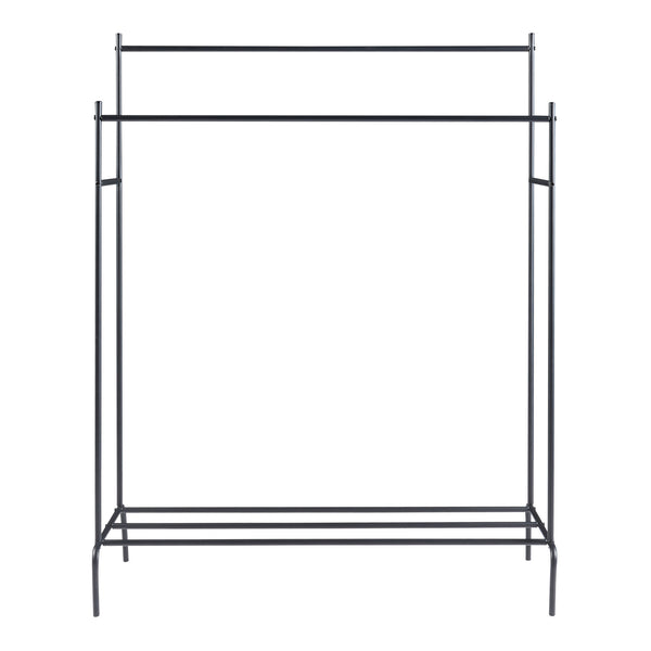 Appendiabiti Bramming con due aste appendiabiti 147 x 116 x 54 cm Nero [en.casa]