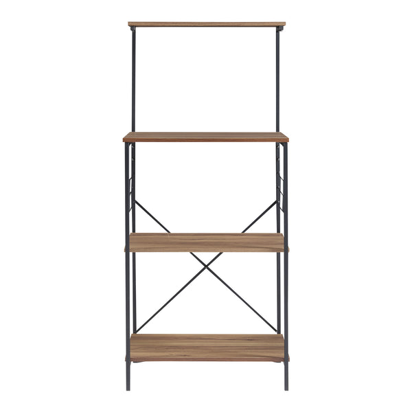 Libreria Billund con 4 ripiani 133 x 60 x 42 cm Nero / Effetto noce [en.casa]