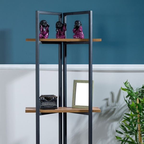 Libreria Bjerringbro 150 x 55 x 24 cm Nero / Effetto noce [en.casa]