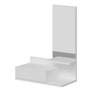 Mensola da parete con specchio e cassetto Gundsø Bianco [en.casa]