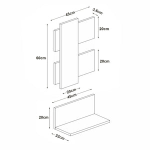 Mensola da parete Egtved con pannello da parete effetto quercia / antracite [en.casa]