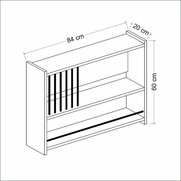 Scaffale Pensile 'Helsingør' Mensola da Parete per Cucina - Bianco [en.casa]