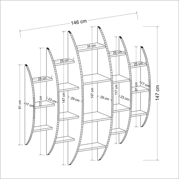 Mensola da parete Dianalund 147x146x29 cm Bianco [en.casa]