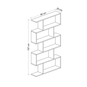 Libreria Hillerød con 5 scomparti Bianco [en.casa]