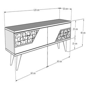 Tavolino TV Örkelljunga 40x120x30 cm Bianco / Noce [en.casa]