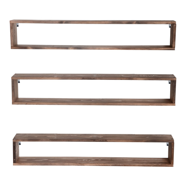 Set di 3 Mensole da Muro 'Næstved' in Legno di Pino (LxPxA) 100 x 14 x 18 cm [en.casa]
