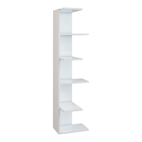 Scaffale Angolare 'Pandrup' Mobile Espositore a 6 Ripiani Porta Libri Portapiante - Bianco [en.casa] 
