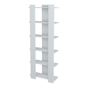 Libreria 'Præstø' Scaffale da Terra con 6 Ripiani Portaoggetti - Bianco [en.casa] 