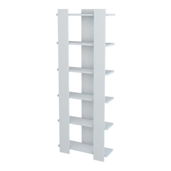 Libreria 'Præstø' Scaffale da Terra con 6 Ripiani Portaoggetti - Bianco [en.casa] 