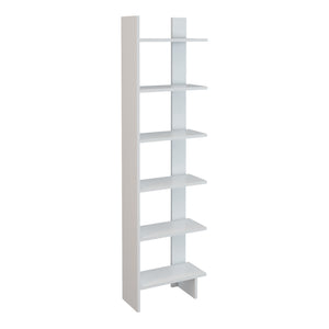 Libreria 'Midtdjurs' Scaffale da Terra Mobile Espositore a 6 Ripiani - Bianco [en.casa] 