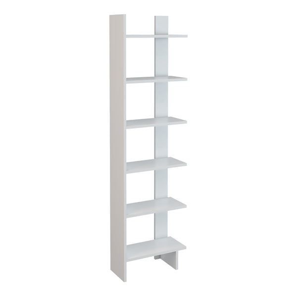 Libreria 'Midtdjurs' Scaffale da Terra Mobile Espositore a 6 Ripiani - Bianco [en.casa] 