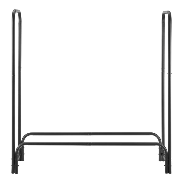 Portalegna Kwethluk Acciaio 124x124x34,5cm Nero [casa.pro]