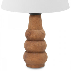 Lampada da Comodino 'Poole' Lampada da Tavolo con Stelo in Legno e Paralume a Cono in Tessuto - Bianco - lux.pro 