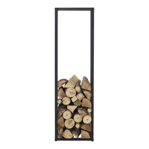 Portalegna Tibro in acciaio 35x35x120 cm nero [en.casa]