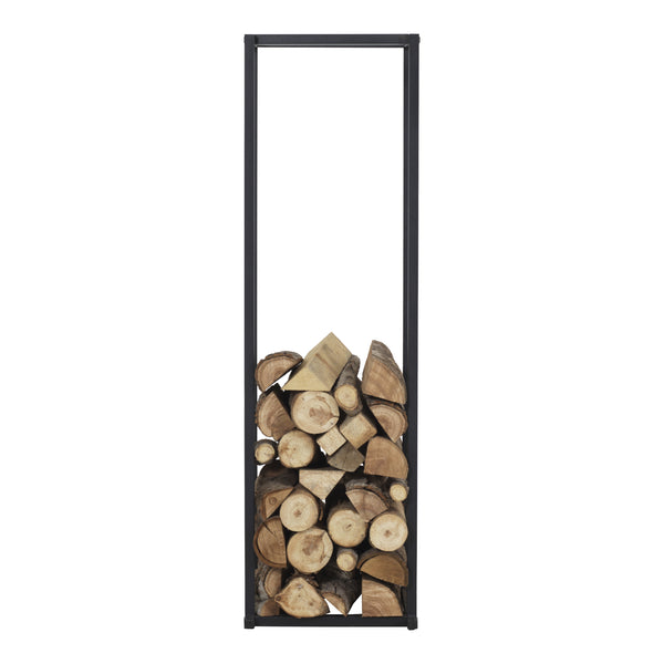 Portalegna Tibro in acciaio 35x35x120 cm nero [en.casa]