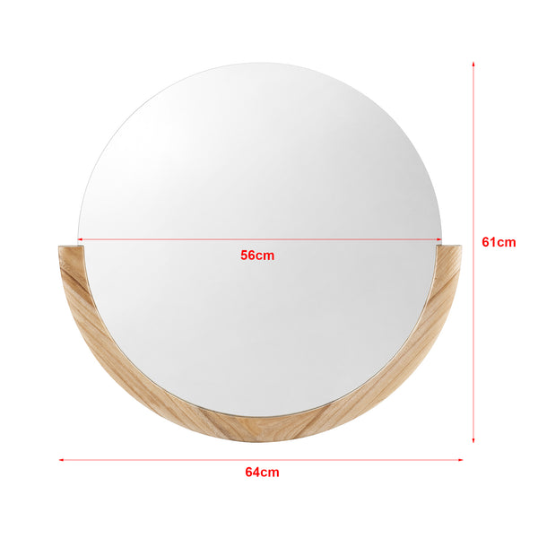 Specchio da parete Atri rotondo naturale con cornice 61x64cm [en.casa]