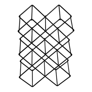 Portabottiglie da Tavolo 'Apremont' Cantinetta Autoportante per 8 Bottiglie di Vino Supporto in Metallo - Nero [en.casa] 