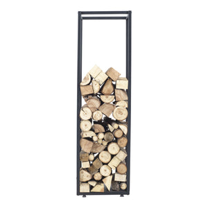 Portalegna 'Tornved' Deposito in Acciaio per Legna da Ardere Struttura per Accatastare Tronchi da Legnaia - Nero [en.casa] 