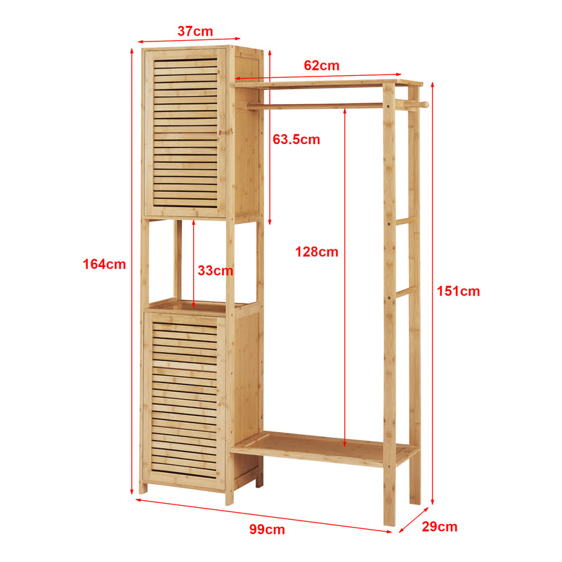 Schizzo in scala Stand Appendiabiti Oldsum Bambù 164 x 99 x 29 cm [en.casa]