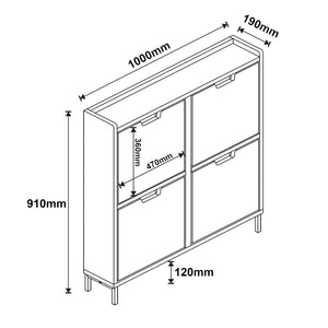Scarpiere Kehmstedt 91x100x19cm Bianco [en.casa]