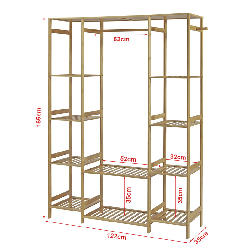 Schizzo in scala Stand Appendiabiti Ilomantsi in Bambù 165 x 122 x 35 cm [en.casa] 