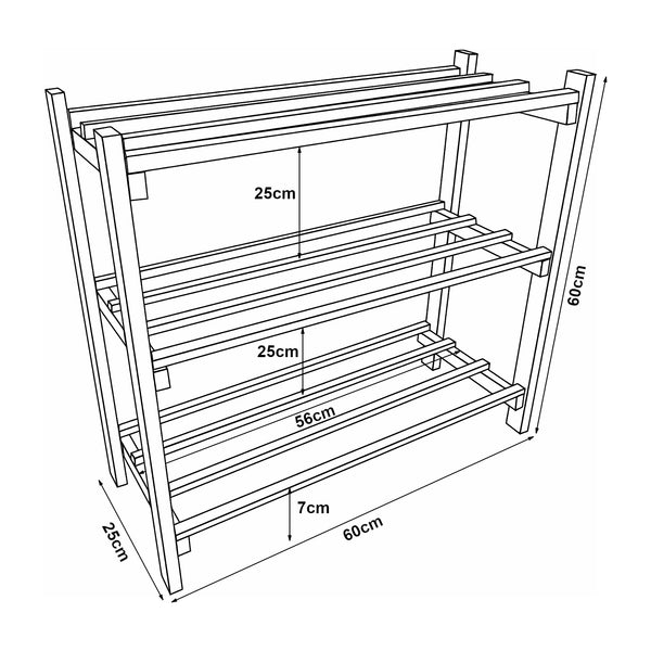 Scaffale per scarpe Keuruu 60x60x25 cm [en.casa]