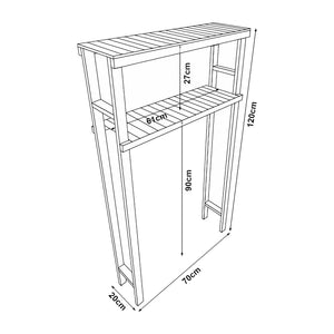 Scaffale Kinnula Sopra Lavatrice Gabinetto Sovrastruttura Salvaspazio 120 x 70 x 20 cm Legno Scuro [en.casa] 