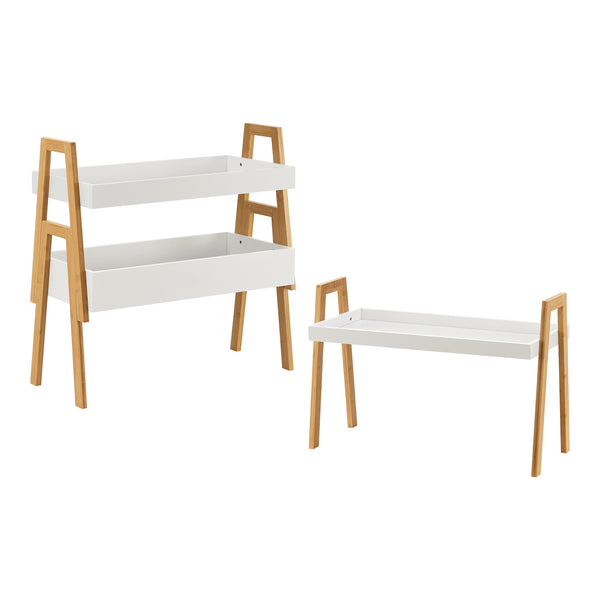 Libreria Hitra 3 pz. Bambù [en.casa]