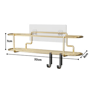 Portaspezie da Parete Naantali Mensola Autoadesiva - Metallo color Oro [en.casa] 