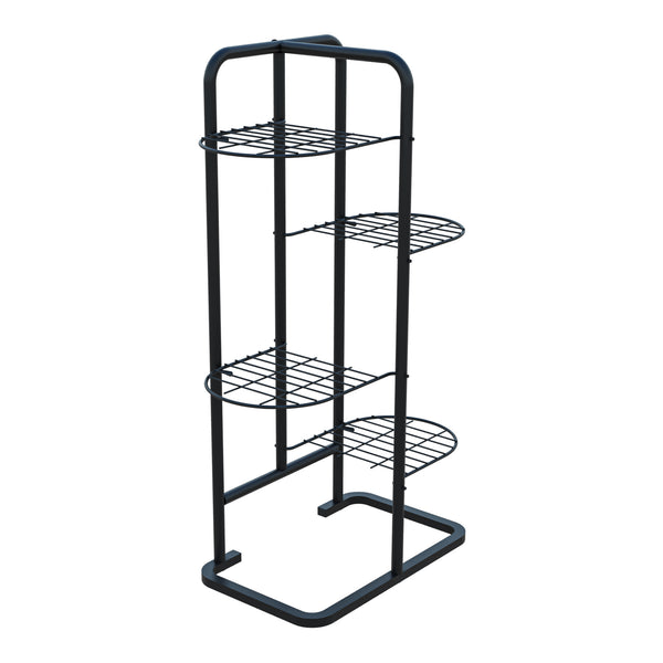 Stand Portapiante Pedersöre a 4 Piani Portavasi in Metallo Nero [en.casa]