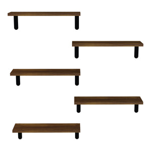 Mensola da parete Frogn set da 5 colori legno/nero [en.casa]