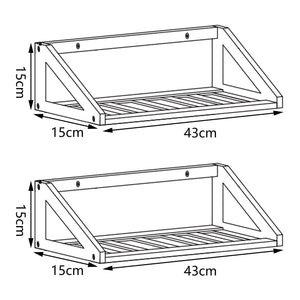 Set di mensole da parete Gjerdrum set da 2 43x15x15cm bambù [en.casa]