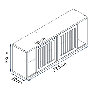 Mensola da parete Grums con due ante scorrevoli 92,5x20x33cm Bambù [en.casa]