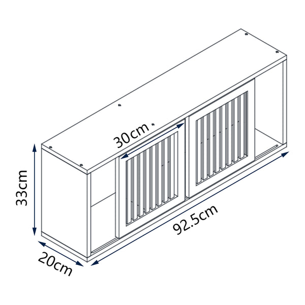 Mensola da parete Grums con due ante scorrevoli 92,5x20x33cm Bambù [en.casa]
