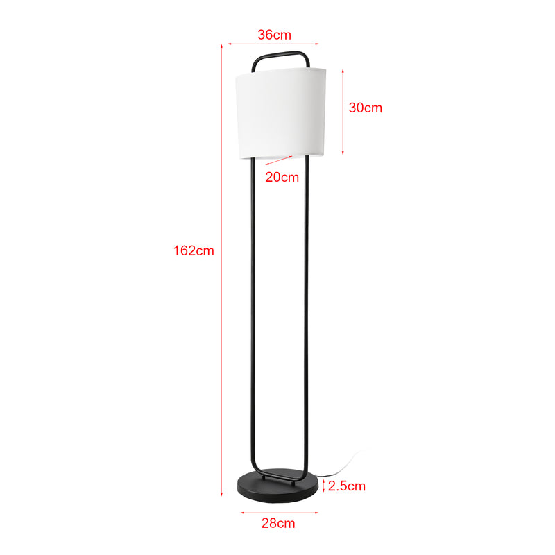 Schizzo in scala Lampada da Terra Meløy Paralume Ovale - Bianco lux.pro