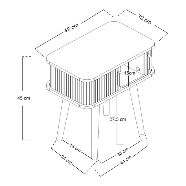 Comodino Nordkapp con 2 porte [en.casa]