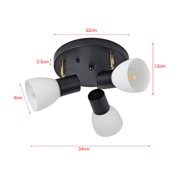 Plafoniera Abbey Nero / Bianco [lux.pro]