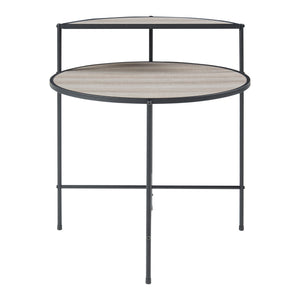 Tavolino da Divano Fyresdal con 2 Piani Effetto Rovere / Nero [en.casa] 