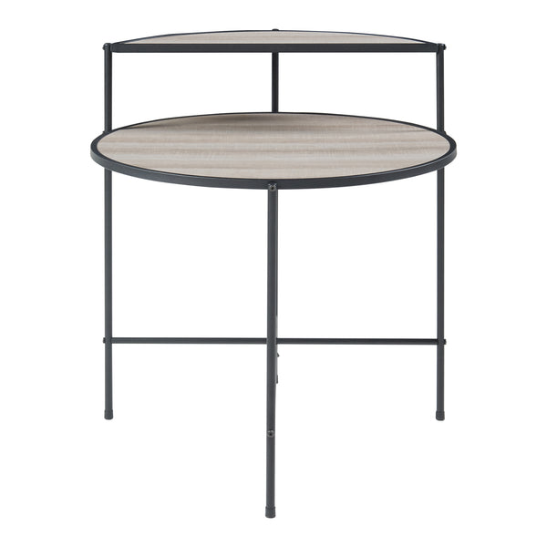Tavolino da Divano Fyresdal con 2 Piani Effetto Rovere / Nero [en.casa] 