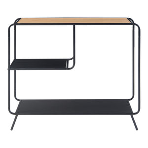 Tavolo a Consolle Krødsherad con 3 Piani di Appoggio - Effetto Rovere / Nero [en.casa]