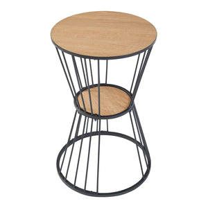 Tavolino Fossbergom Nero/effetto quercia [en.casa]