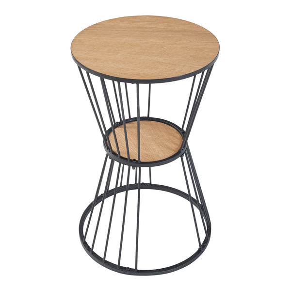 Tavolino Fossbergom Nero/effetto quercia [en.casa]