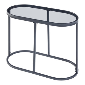 Tavolino Luleå con piano in vetro nero [en.casa]