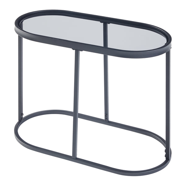 Tavolino Luleå con piano in vetro nero [en.casa]