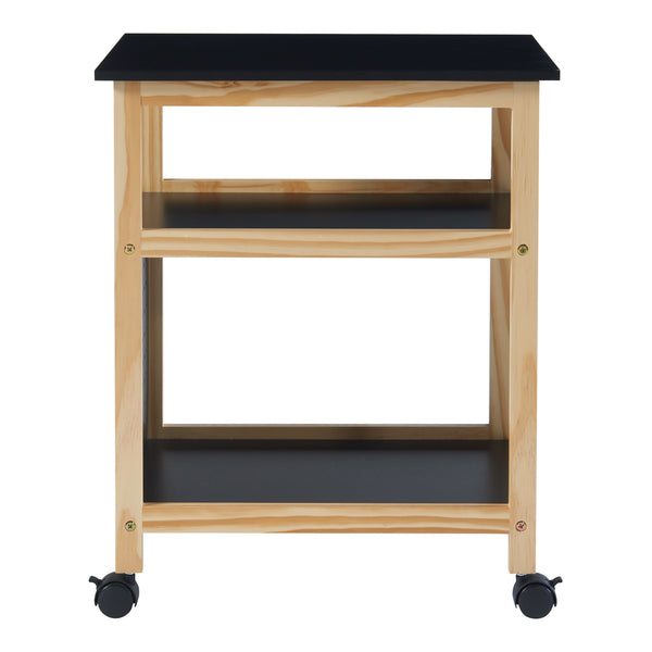 Carrello Dønna 61x51x36cm Nero/Color legno [en.casa]