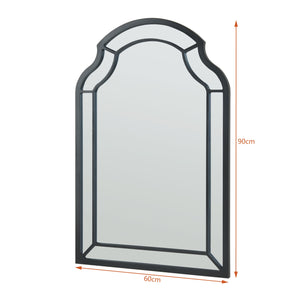 Specchio da Parete Puolanka 90 x 60 cm Cornice in MDF Nero [en.casa] 